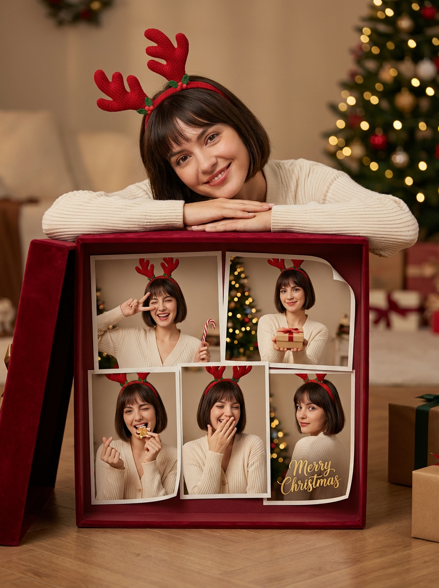 Christmas-themed selfies