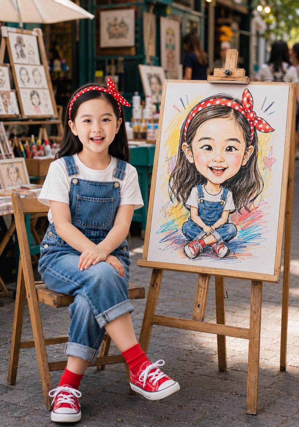 街头漫画肖像AI提示 真人照片生成
