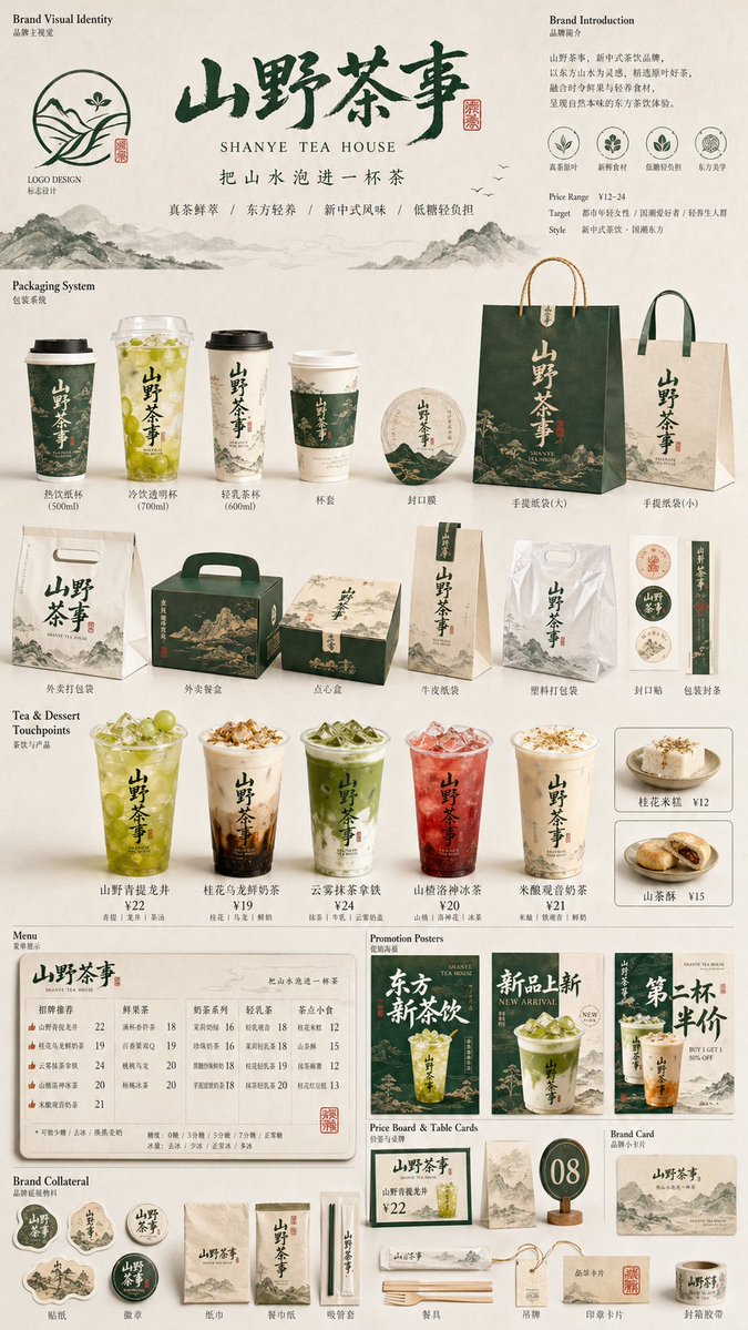 Shiguang Coffee Brand VI Touchpoint Matrix Mockup
