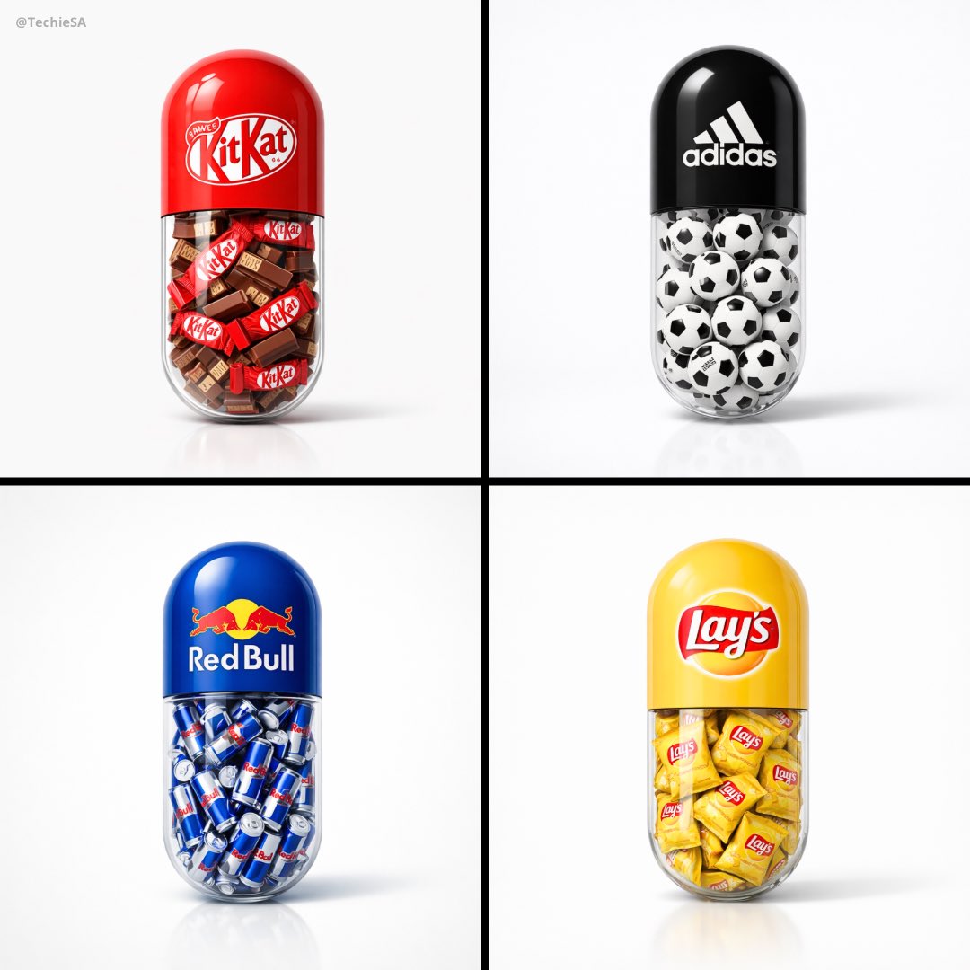 Affiche Minimaliste avec Pilule Capsule et Logo de Marque