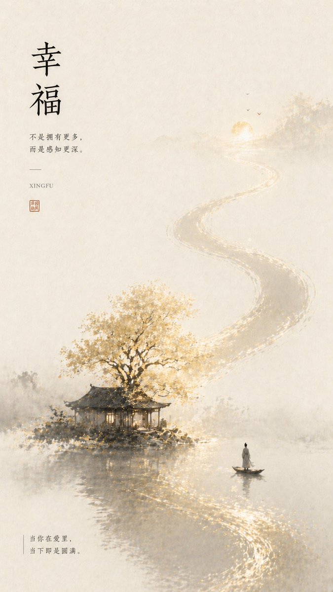 Neo-Chinese Minimalist Philosophical Emotion Poster