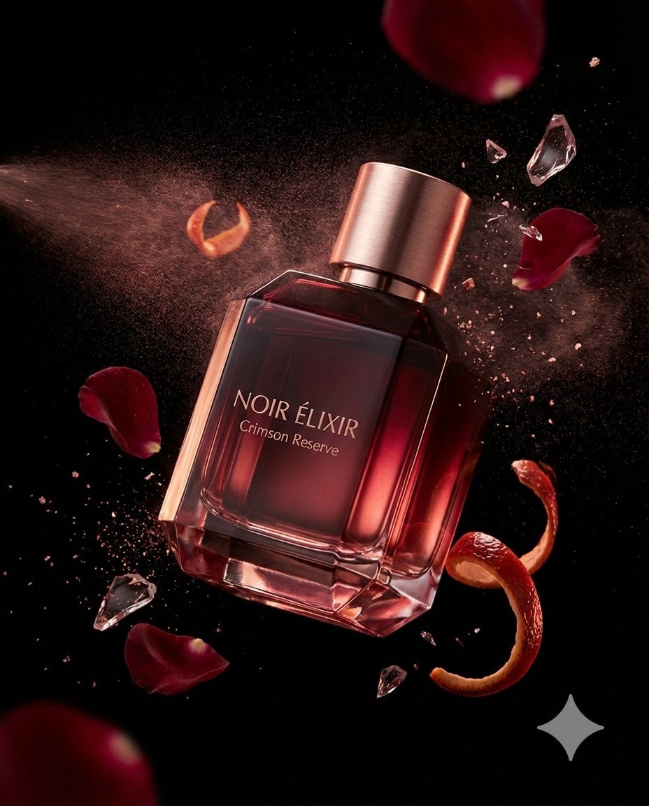 Botella de Perfume de Lujo NOIR ÉLIXIR Crimson Reserve