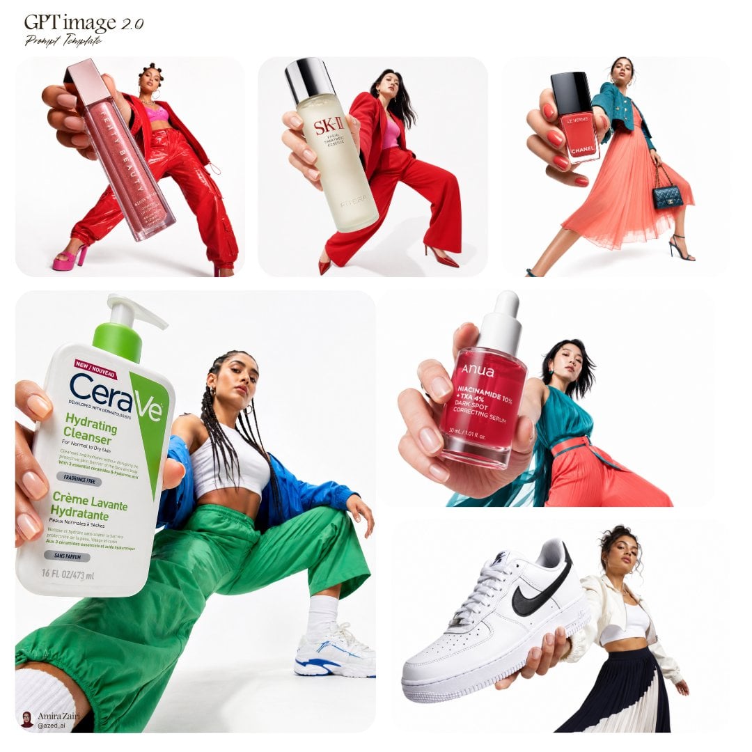 Low-Angle Fashion Produkt Fotografie KI Prompt