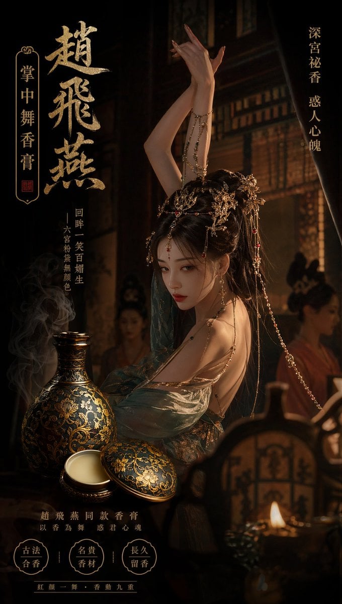 Zhao Feiyan Palm Dance Fragrance Balm Bronze Vessel
