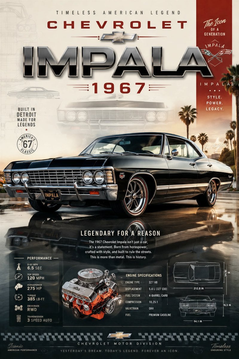 Póster Automovilístico Premium Épico de [CAR MODEL] Perfil Dinámico