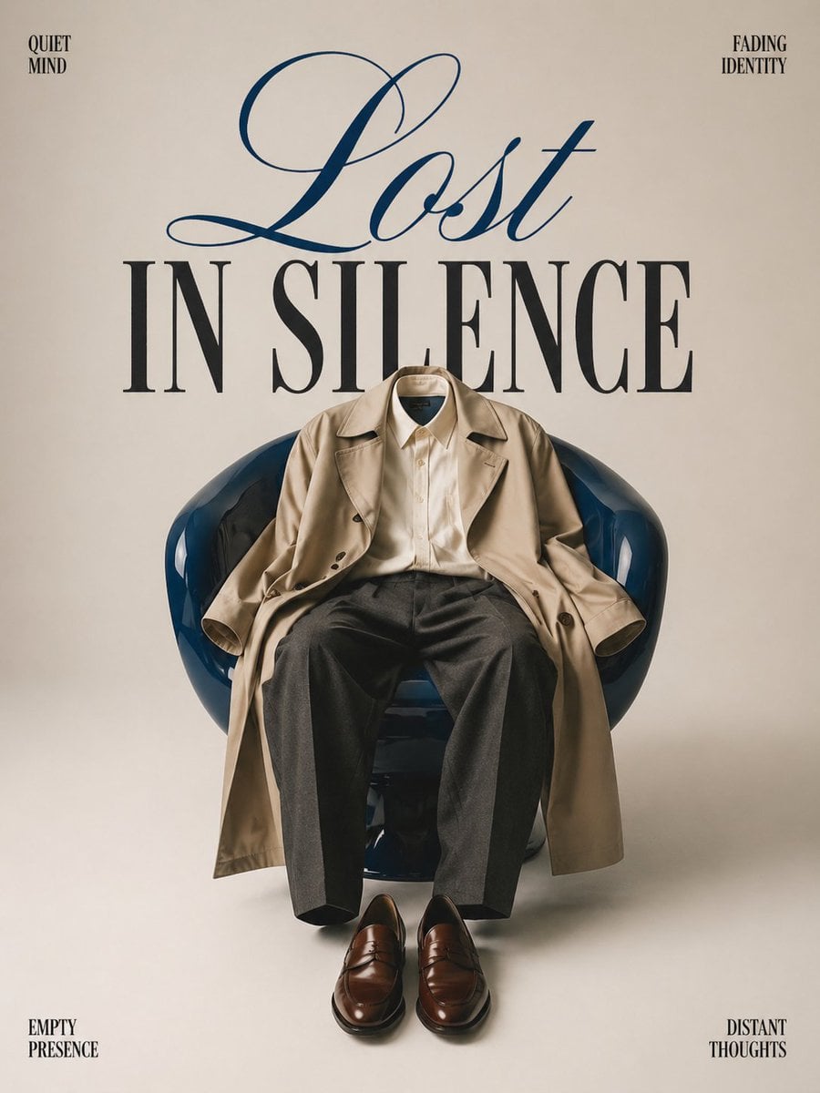 Lost in Silence Minimalistisches Mode-Editorial-Poster