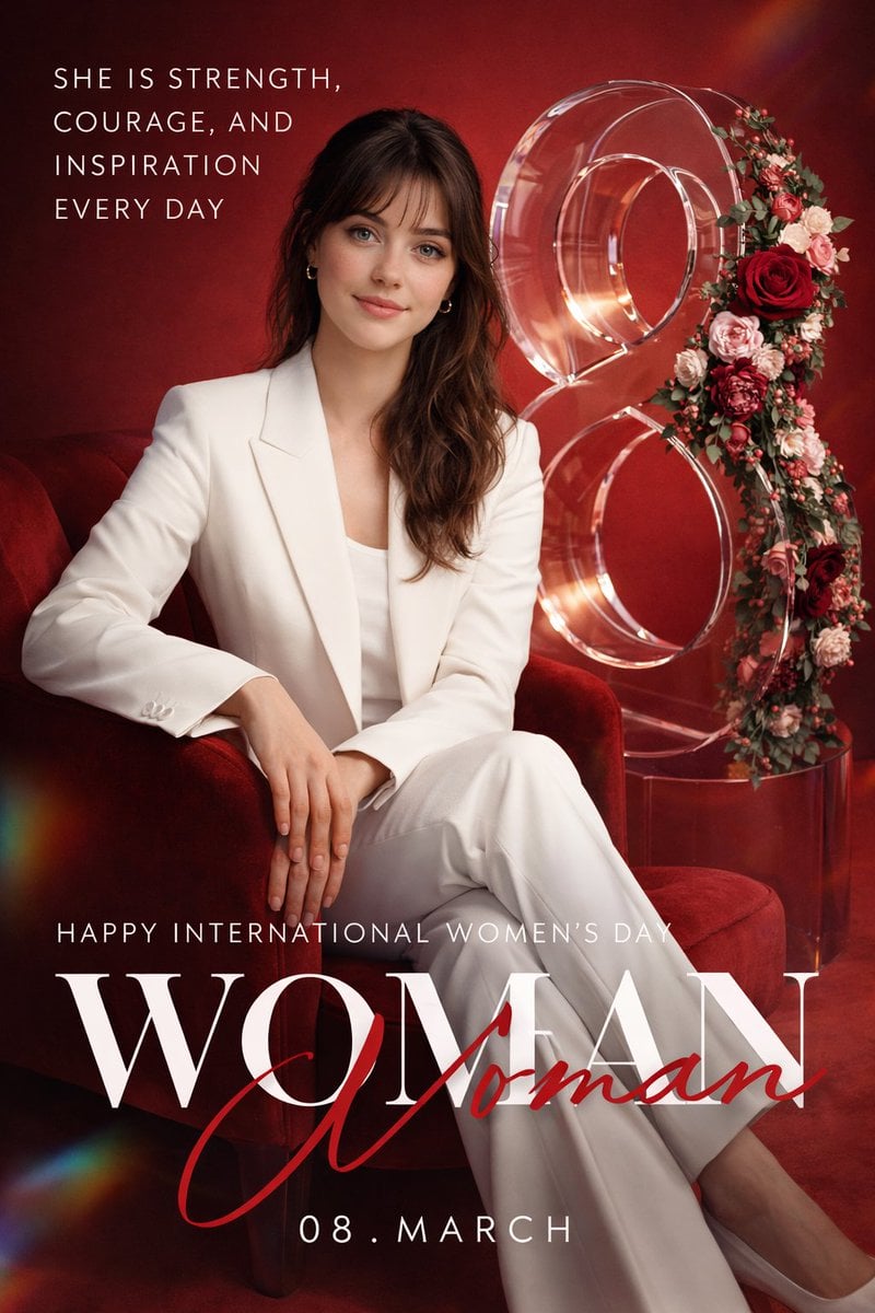 Luxus-Editorial-Poster zum Internationalen Frauentag