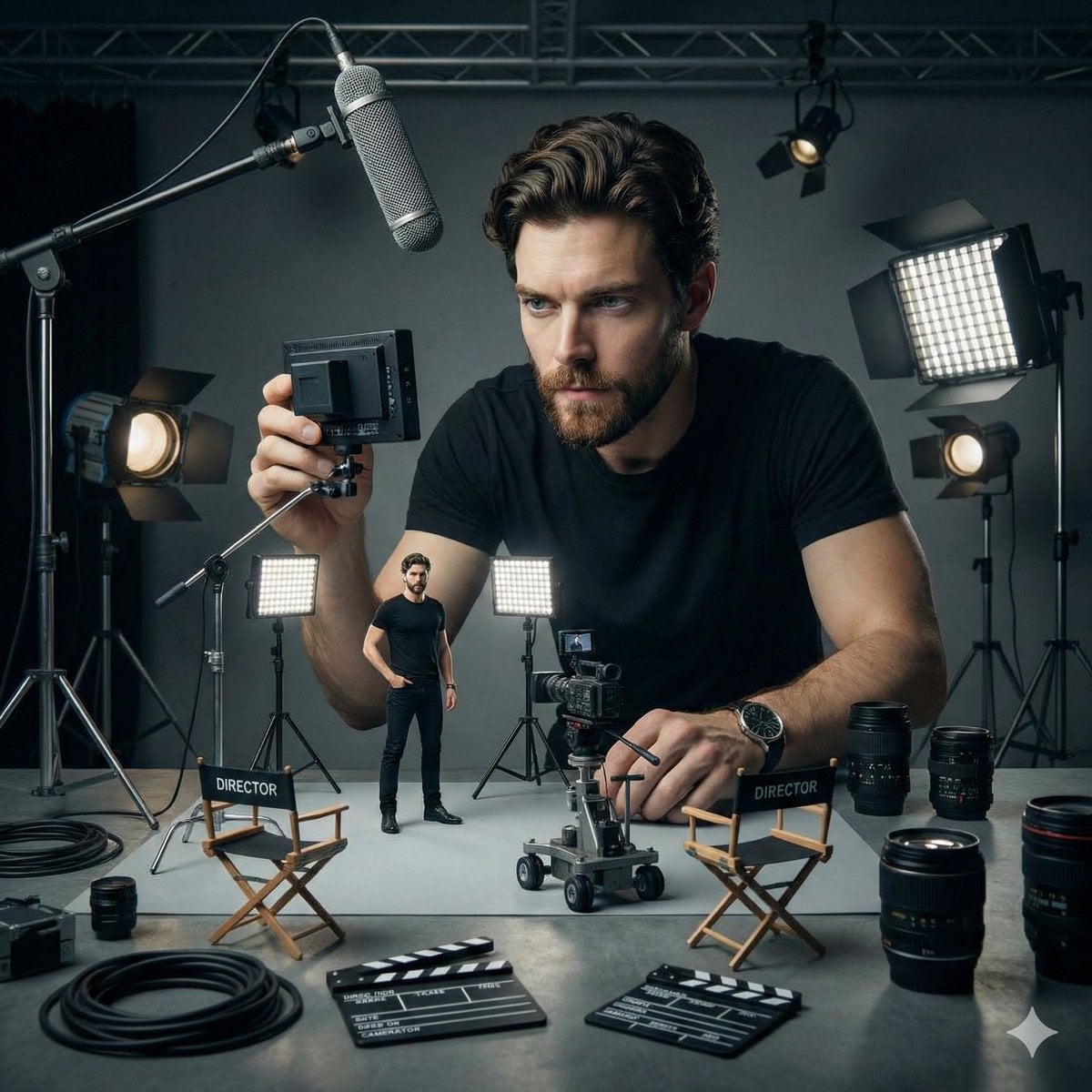 Nano Banana Miniature Film Set: Ultra-Realistic Cinematic Studio Scene