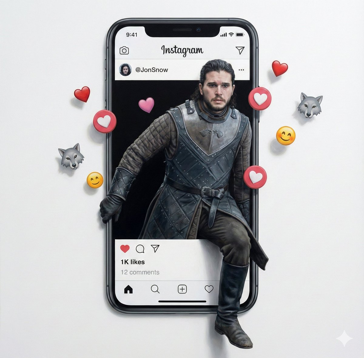 Trompe l’oeil social media screen prompt