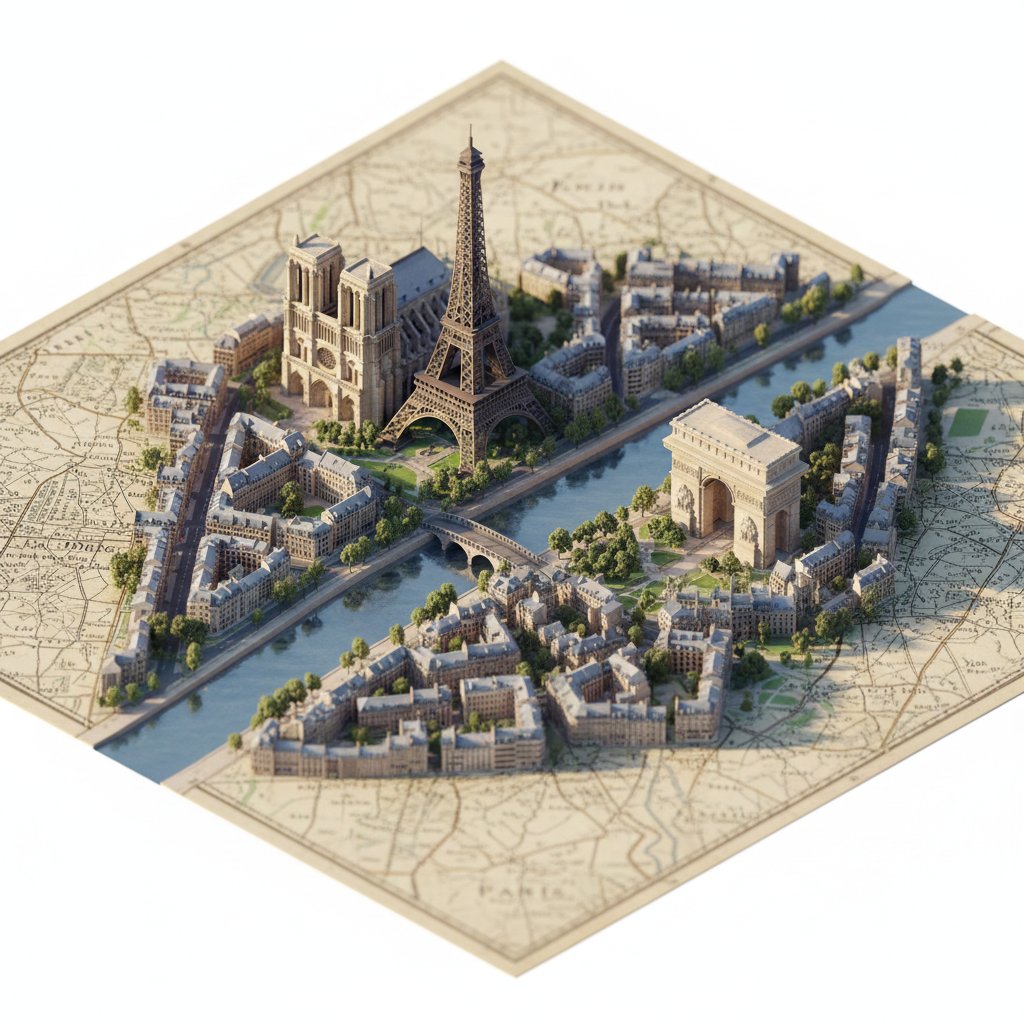 Miniature City Map Diorama