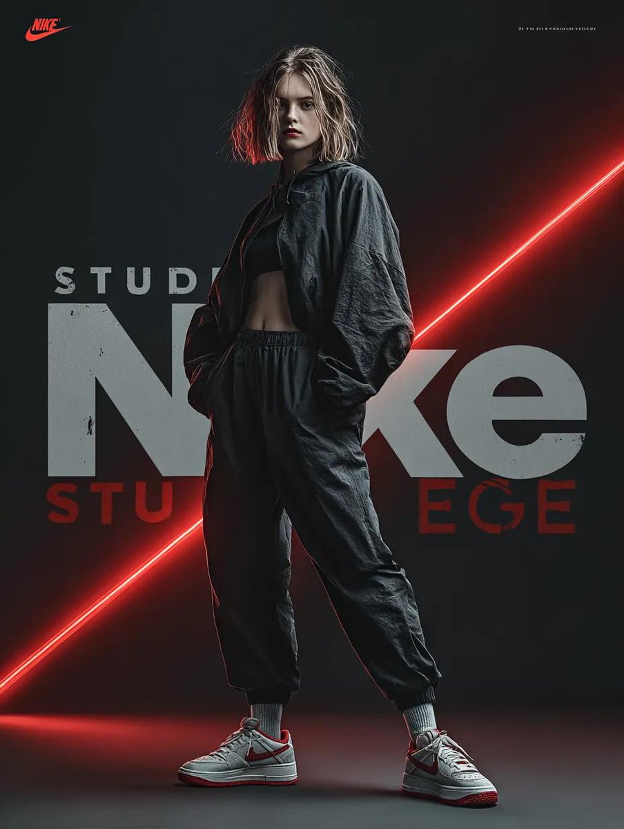 nano banana Nike时尚广告 - 未来感Lumina跳跃