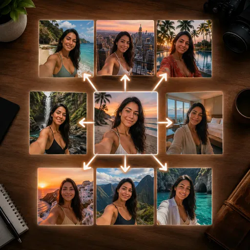 AI Travel Photo Grid Generator